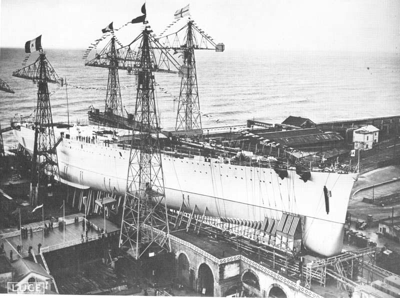 File:Battleship Impero ready for launch on 15th November 1939.jpeg