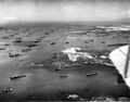 US fleet at Guantanamo Bay, 1927. Visible amidst about 15 battleships at the top of the photograph, is the aircraft carrier USS Langley.