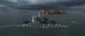 Edinburgh engages an enemy destroyer at close range, landing the killing blow.