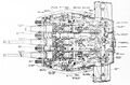 152 mm artillery three-gun turret installation MC-5. The plan of the crew compartment.