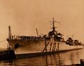 Le Terrible arrives at the Boston Navy Yard in Massachusetts on February 21, 1943.