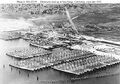 A view of "Red Lead Row" in San Francisco harbor, 1920s.