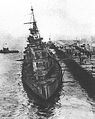 Aurora (now Chungking) being raised after having been sunk in service to her new navy, 1949.
