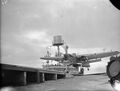 An 830 Naval Air Squadron Barracuda taking off from the temporary ski-jump on Furious at the start of Operation Mascot