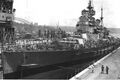 King George V dry docked in Sydney Harbor, October 1945.