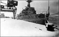 HMS Caledon in dock.