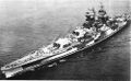 Richelieu in September 1943, after refit. Aircraft equipment has been removed from the aft deck and replaced with anti-aircraft artillery.