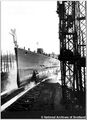 Hood being launched into the waters of Clydebank, 22 August 1918.