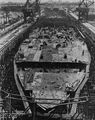 USS Midway (CVA-41) under construction at Newport News, 7 July 1944.