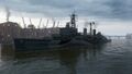 Belfast in London Port, with her default permanant camouflage that represents her real present-day appearance