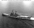 Worcester with her crew at quarters during a Memorial Day service, May 1952.