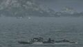 A torpedo salvo from Z-23 destroys two enemy cruisers at once.