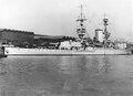 Stern view of Furious in 1917, showing the ship's single 18-inch gun.