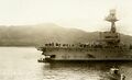 HMS Caledon after a collision with the Italian vessel SS Antares.