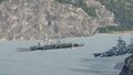 A pair of Prinz Eugen class cruisers sit at the entrance to the channel on Two Brothers, waiting for the right moment to strike.