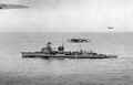 Nürnberg underway in May 1945, escorted by RAF Coastal Command Liberator maritime patrol bombers.