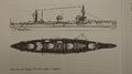A line drawing of the final design of the Izmail-class.
