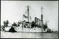 HMS Weymouth in port after taking a torpedo hit from the Austrian submarine U-28, 2 October 1918