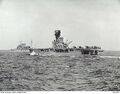 Hermes and HMS Dorsetshire escorting a convoy in June 1940