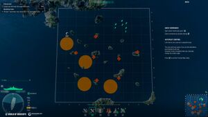 Allied forces have to attack the marked locations while avoiding the illumination zones.