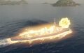 Imperator Nikolai I unleashing a broadside.