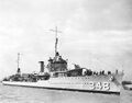 Farragut anchored at harbor, circa 1935.