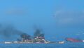 Scharnhorst scrambles a catapult fighter in an attempt to fight off enemy aircraft after destroying an enemy Colorado.