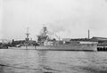 Furious as originally completed. She had a flying-off deck for aircraft forward.