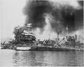 California sunk in shallow water at Pearl Harbor after the attack.