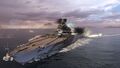 Despite taking massive amounts of damage, Großer Kurfürst proves her tenacity, keeping the line of battle even in the midst of shrugging off a full torpedo salvo.