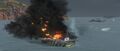 An enemy Yamato class battleship falls victim to a coordinated assault.