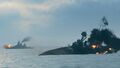 Scharnhorst attacks her next victim after destroying an enemy Colorado.