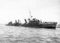 Milan, an Aigle-class destroyer, beached in Casablanca harbor after the Operation Torch landings in November 1942.