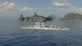 Queen Elizabeth sails into battle.
