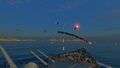 Conqueror's formidable anti-aircraft armament repels Aichi B7A2 torpedo bombers.