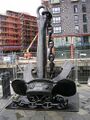 Both of Blücher’s anchors were salvaged from her wreck and are on display: this one in the harbor in Oslo, Norway; the other, farther down the Oslofjord near Drøbak.