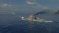 Queen Elizabeth taking several hits forward.
