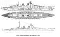Design of project UP.41 by Ansaldo, represented in-game by battleship Marco Polo.