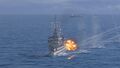 An enemy Gearing tries to flee after overextending.