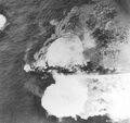 Light cruiser Yahagi under intense bomb and torpedo attack