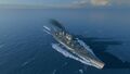 Conqueror sails the open ocean while sporting the stock gun configuration.