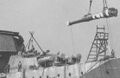 A 14-inch gun being installed aboard Haruna, October 1914.