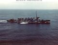An excellent colorized photo of USS Roper (DD-147). She is modified for ASW duties and possesses the 76.2mm gun arrangement.