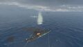 Shiratsuyu uses every available weapon against an enemy Colorado class battleship.