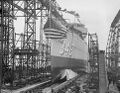 Launching of USS Farragut (DD-348), 15 March 1934.