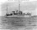 USS Herbert (DD-160) as built. Note the awning framework which has been put up over the forward gun.
