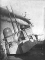 Trial coupled 100mm artillery gun universal SM-5-1 at the greatest angle stabilization.