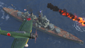 Lion shreds the enemy Hiryu’s torpedo bombers.