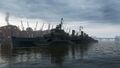 Belfast '43 in London Port, with her default permanant camouflage