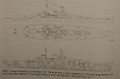 A line drawing of TsKBS-1’s design for Battleship A, which lost to KB-4’s design, but was selected as the basis for Battleship B.